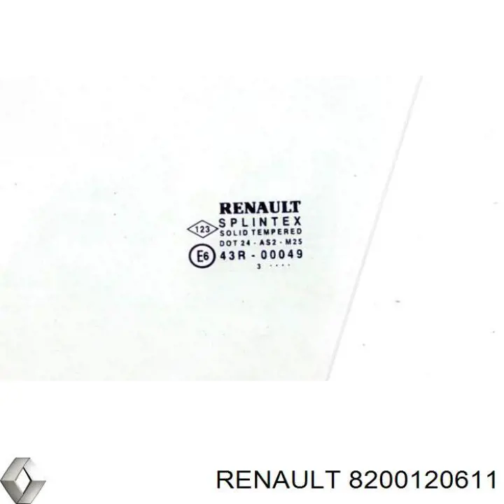 Скло задніх дверей, лівих Renault (RVI) 8200120611