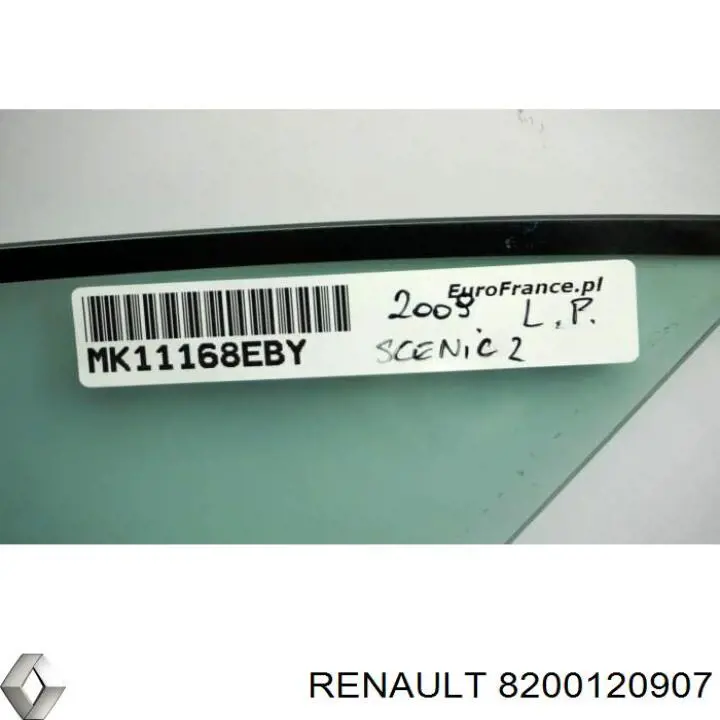 Скло-кватирка двері, передній, правій 8200120907 Renault (RVI)