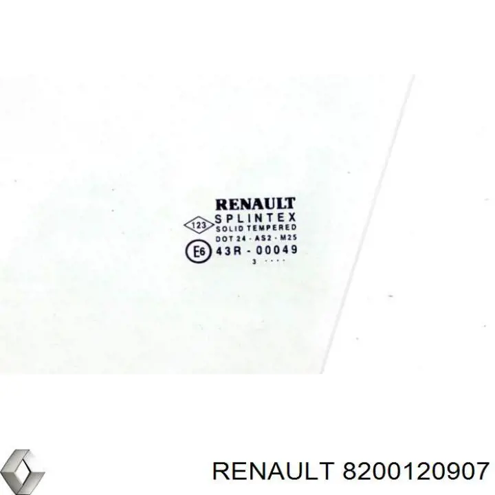 Скло-кватирка дверей, передніх, правих Renault (RVI) 8200120907
