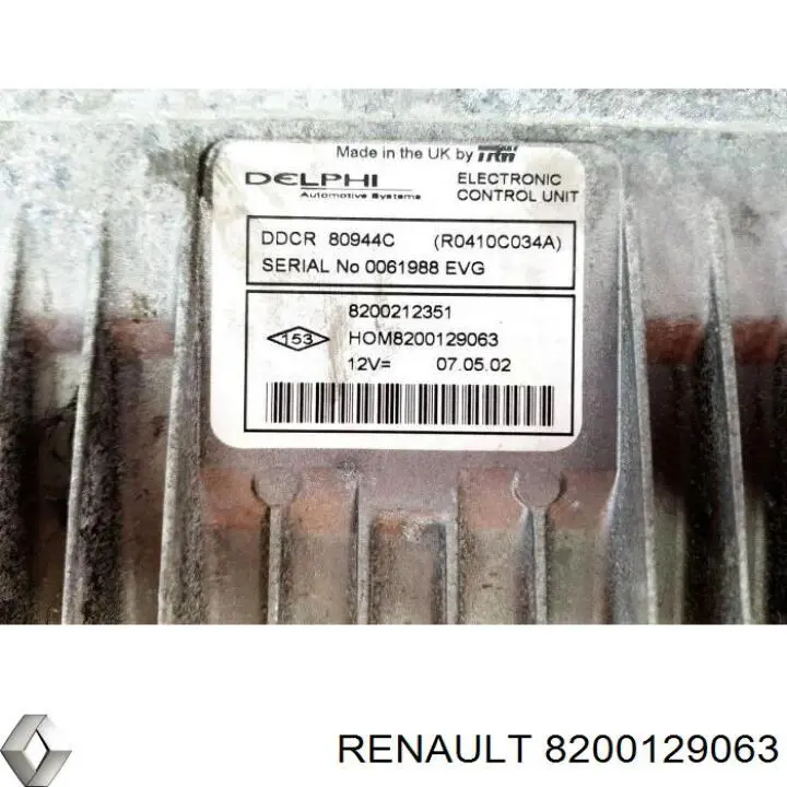 Електронний блок керування двигуном 8200129063 Renault (RVI)