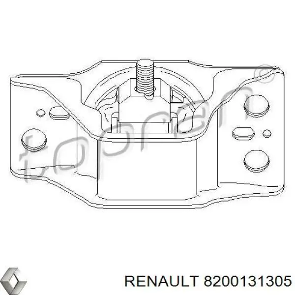 Подушка (опора) двигуна, права 8200131305 Renault (RVI)