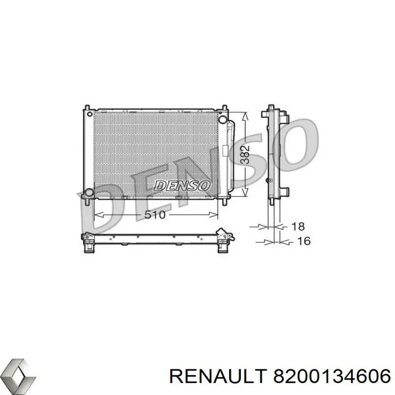 8200134606 Renault (RVI) Радіатор охолодження двигуна