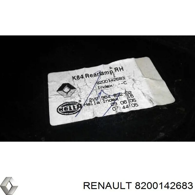 Задня права фара 8200142683 Renault (RVI)