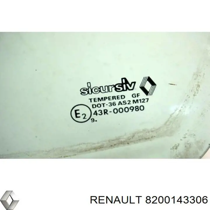 8200143306 Renault (RVI) Скло водійських дверей