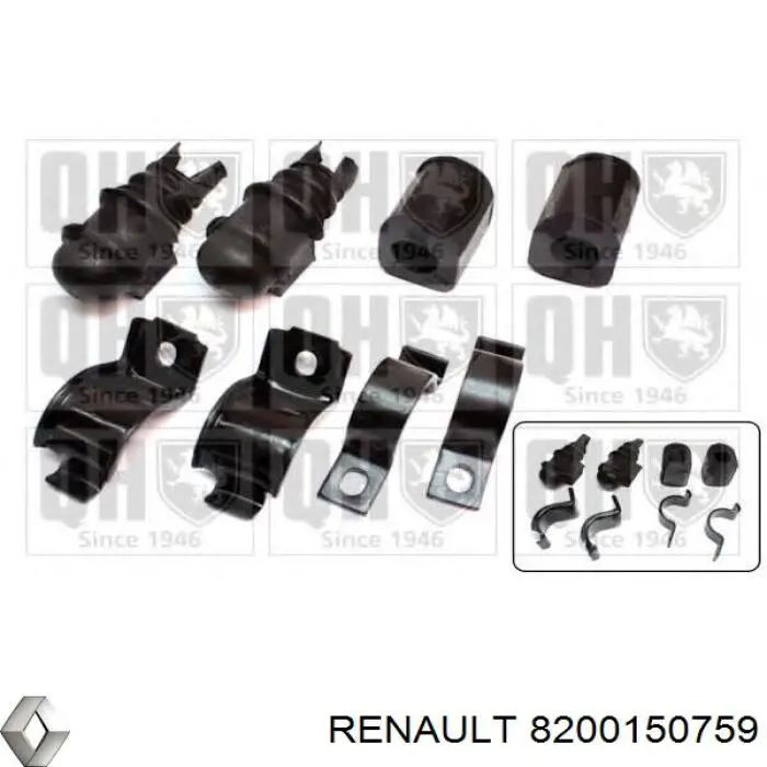 Втулка стабілізатора переднього, зовнішня Renault (RVI) 8200150759 ціна, від 2.17 USD