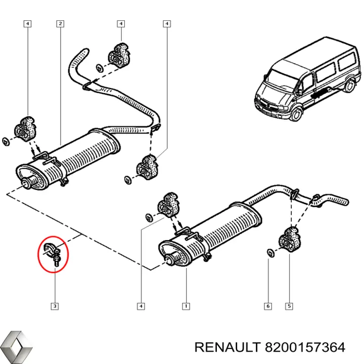 З'єднувальні елементи передні, система випуску Renault (RVI) 8200157364 ціна, від 3.13 USD