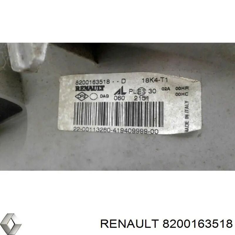 Купити 8200163518 Renault (RVI) Права блок фара