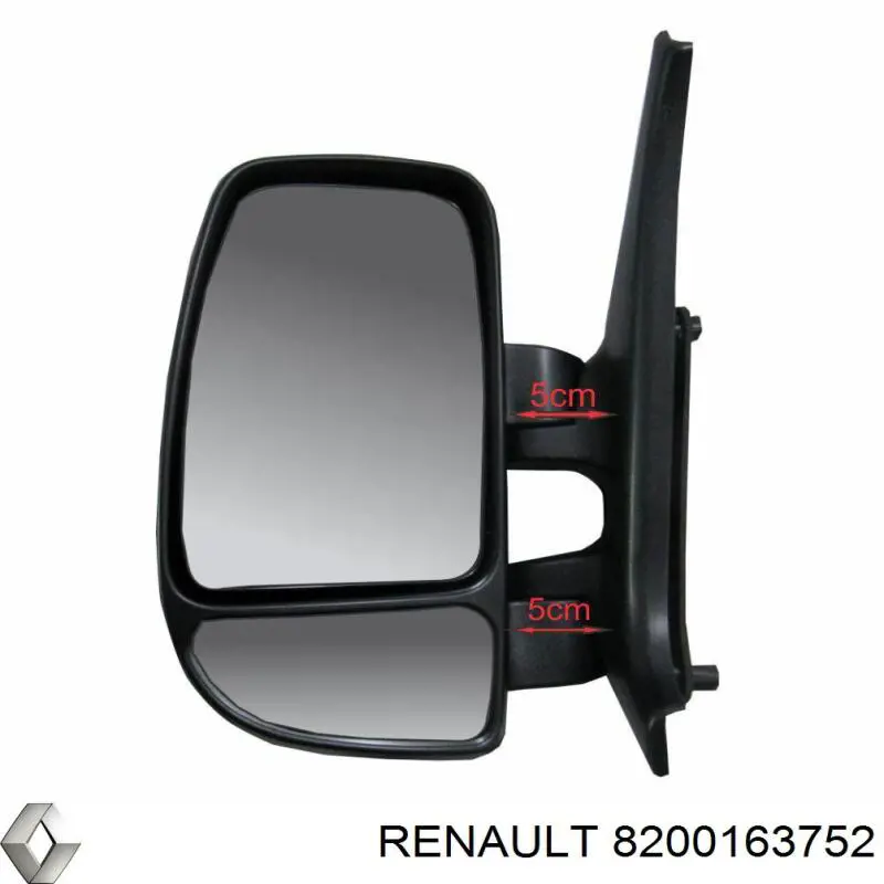 Ліве бічне дзеркало Renault (RVI) 8200163752 ціна, від 51.58 USD
