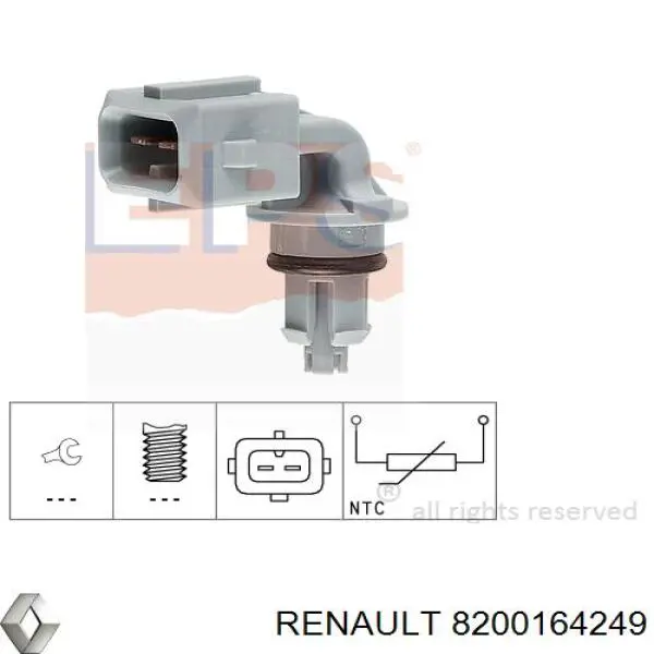 Датчик температури повітряної суміші Renault (RVI) 8200164249 ціна, від 6.75 USD