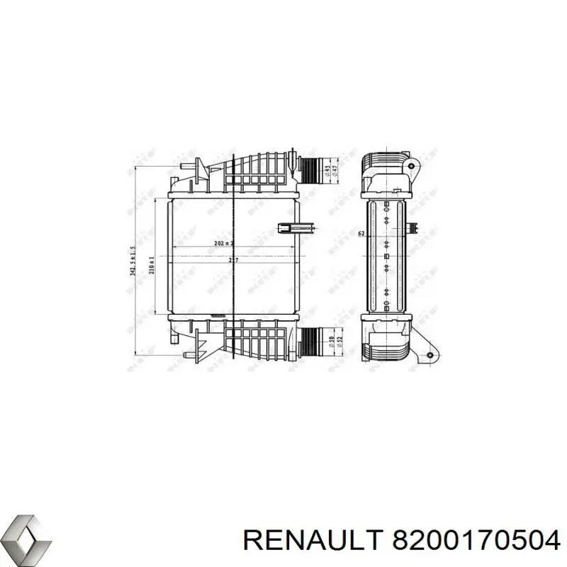 Купити 8200170504 Renault (RVI) Радіатор интеркуллера