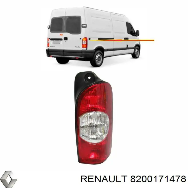 Купити 8200171478 Renault (RVI) Задня права фара
