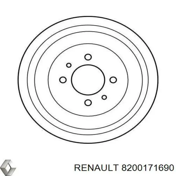 Барабан гальмівний задній Renault (RVI) 8200171690 ціна, від 36.97 USD