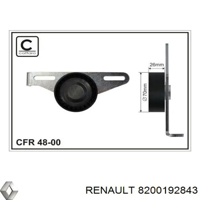 8200192843 Renault (RVI) Натяжна планка поліклинового ременя