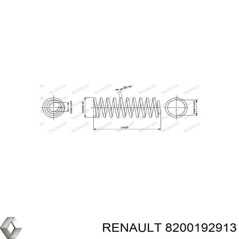 8200192913 Renault (RVI) Пружина підвіски задня