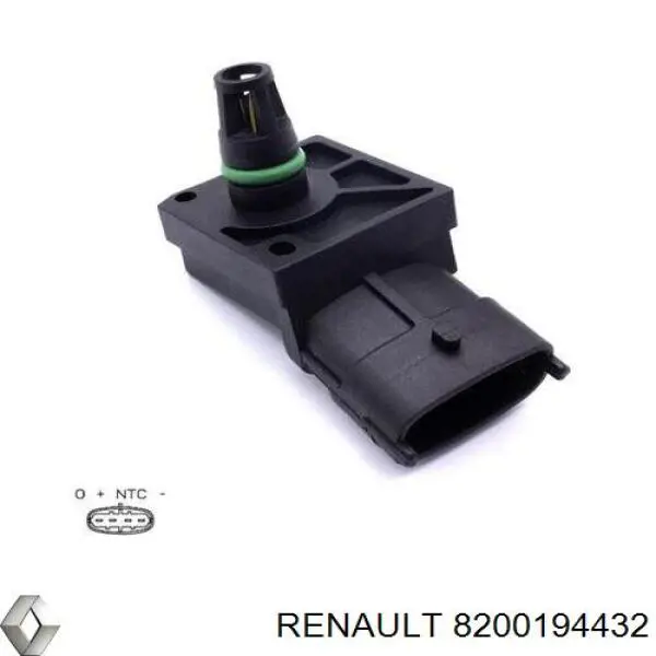 8200194432 Renault (RVI) датчик тиску у впускному колекторі, map