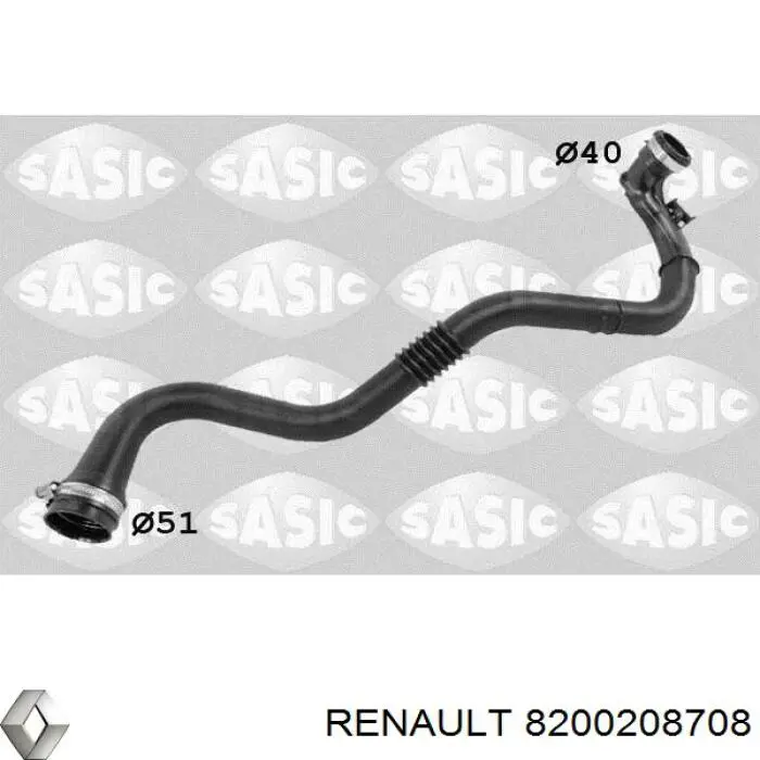 Шланг/патрубок интеркуллера 8200208708 Renault (RVI)