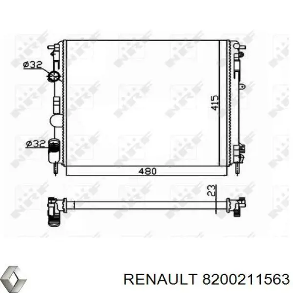 Радіатор 8200211563 Renault (RVI)