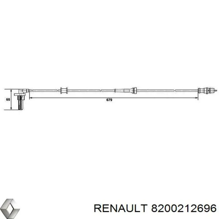 Купити 8200212696 Renault (RVI) Датчик АБС (ABS) задній, правий