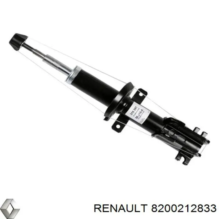 Амортизатор передній 8200212833 Renault (RVI)