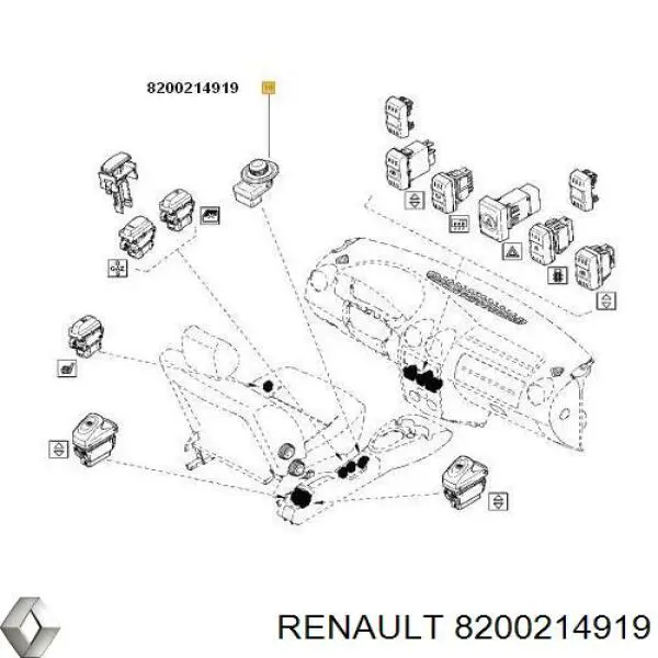 Купити 8200214919 Renault (RVI) Блок керування дзеркалами заднього виду
