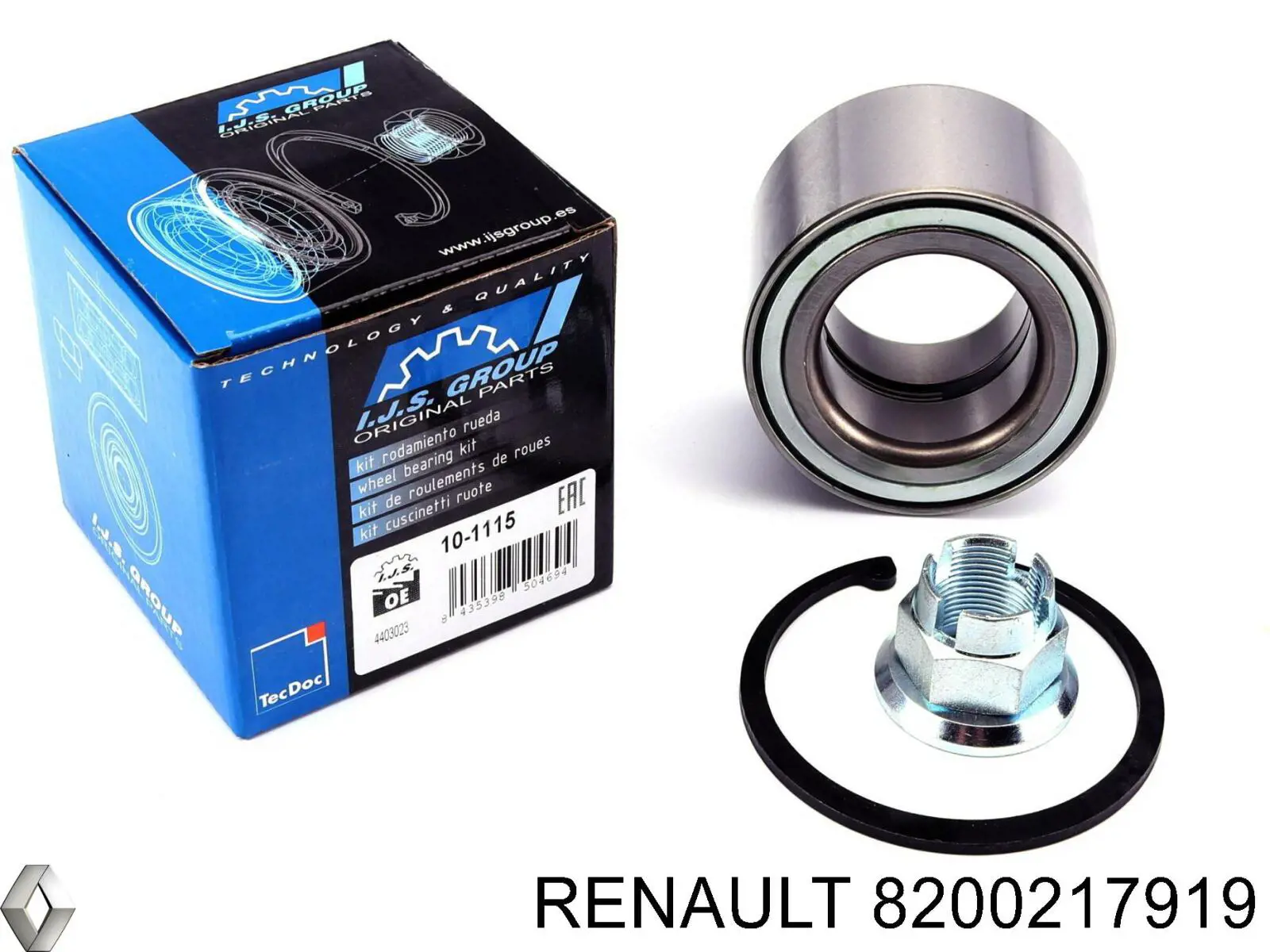 Підшипник маточини передньої 8200217919 Renault (RVI)