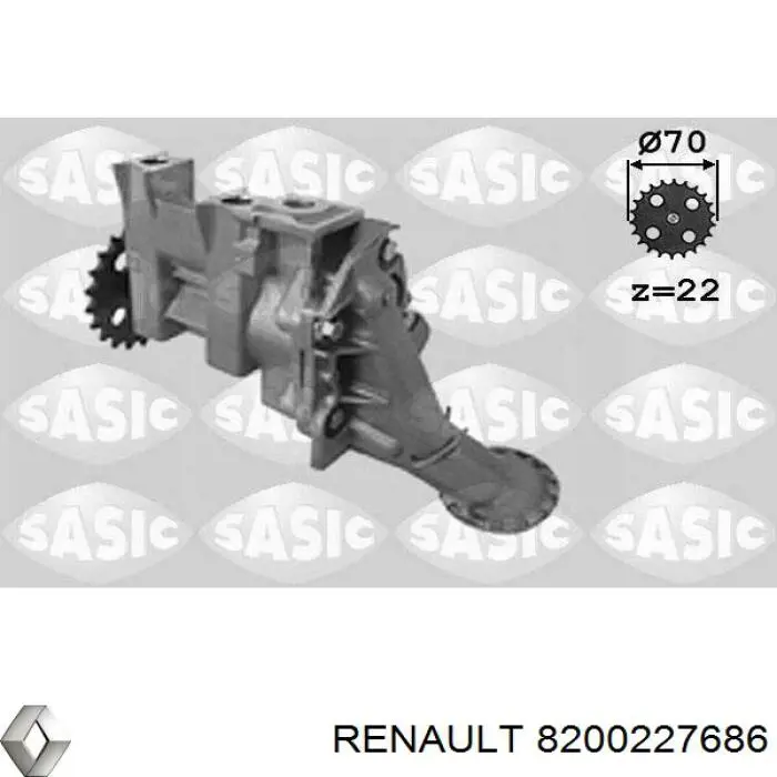 Помпа масляна Renault (RVI) 8200227686 ціна, від 47.51 USD