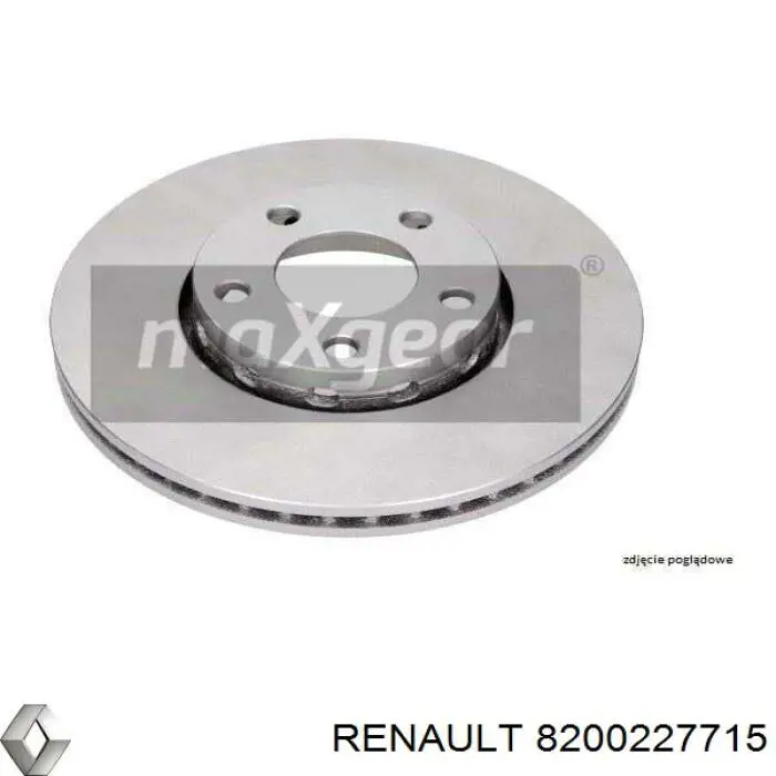Диск переднього гальма Renault (RVI) 8200227715 ціна, від 51.44 USD