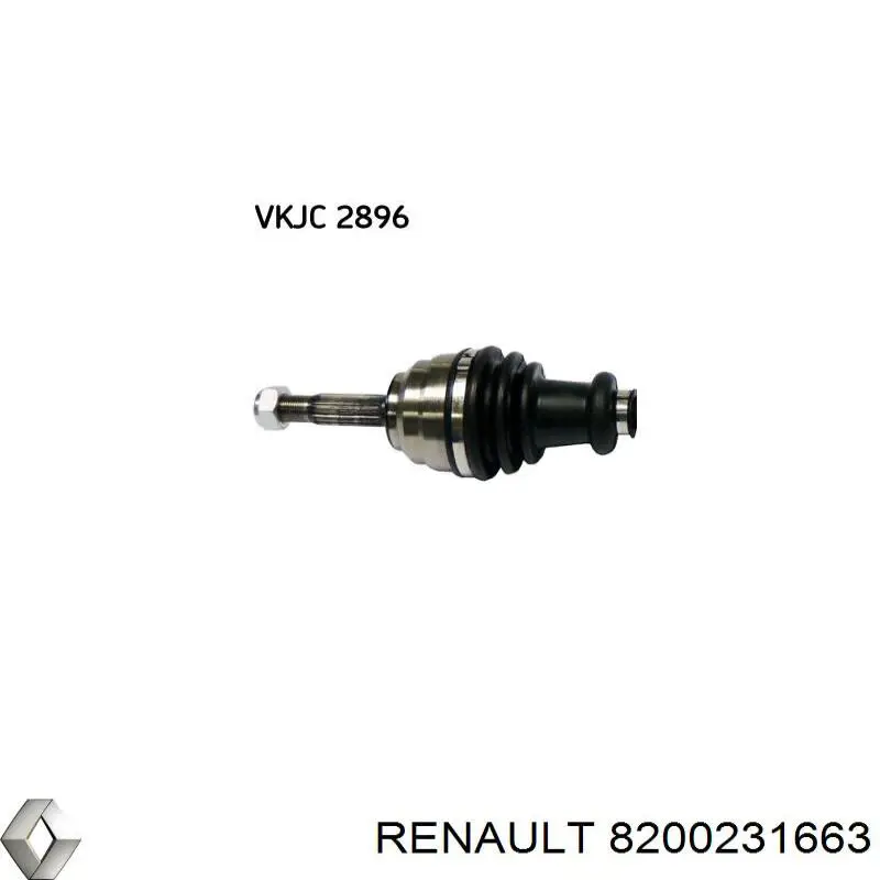 Піввісь передня, права Renault (RVI) 8200231663 ціна, від 74.00 USD