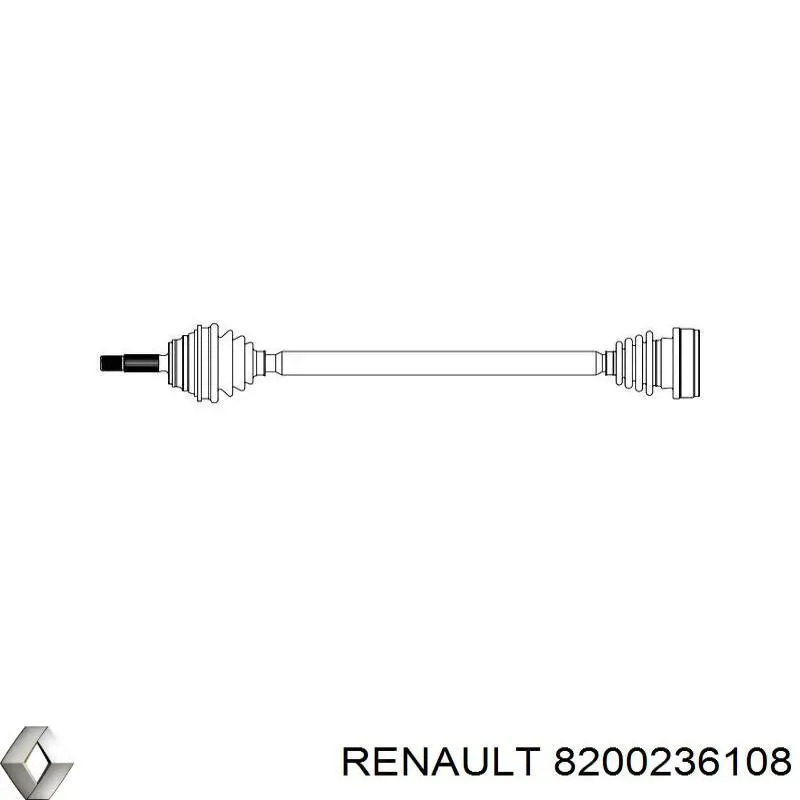 Піввісь (привід) передня, ліва 8200236108 Renault (RVI)