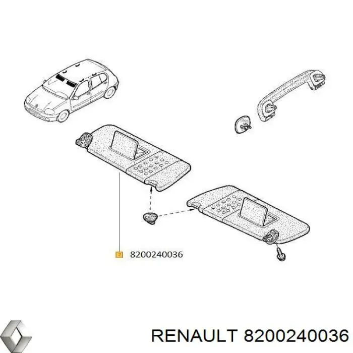 Купити 8200240036 Renault (RVI) Козирок сонцезахисний