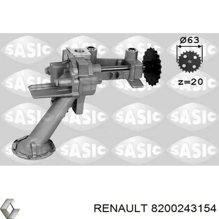 Помпа масляна Renault (RVI) 8200243154 ціна, від 49.84 USD