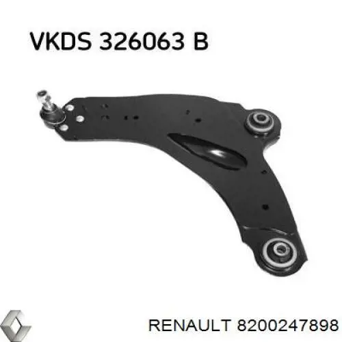 Важіль передній лівий Renault (RVI) 8200247898 ціна, від 33.02 USD