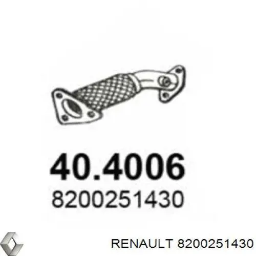 Труба приймальна (штани) глушника, передня 8200251430 Renault (RVI)