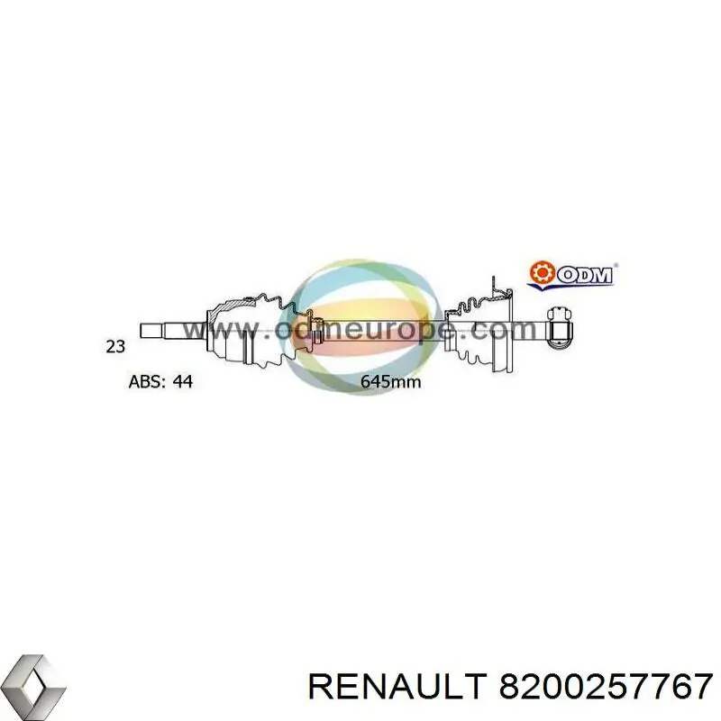 8200257767 Renault (RVI) піввісь (привід передня, права)
