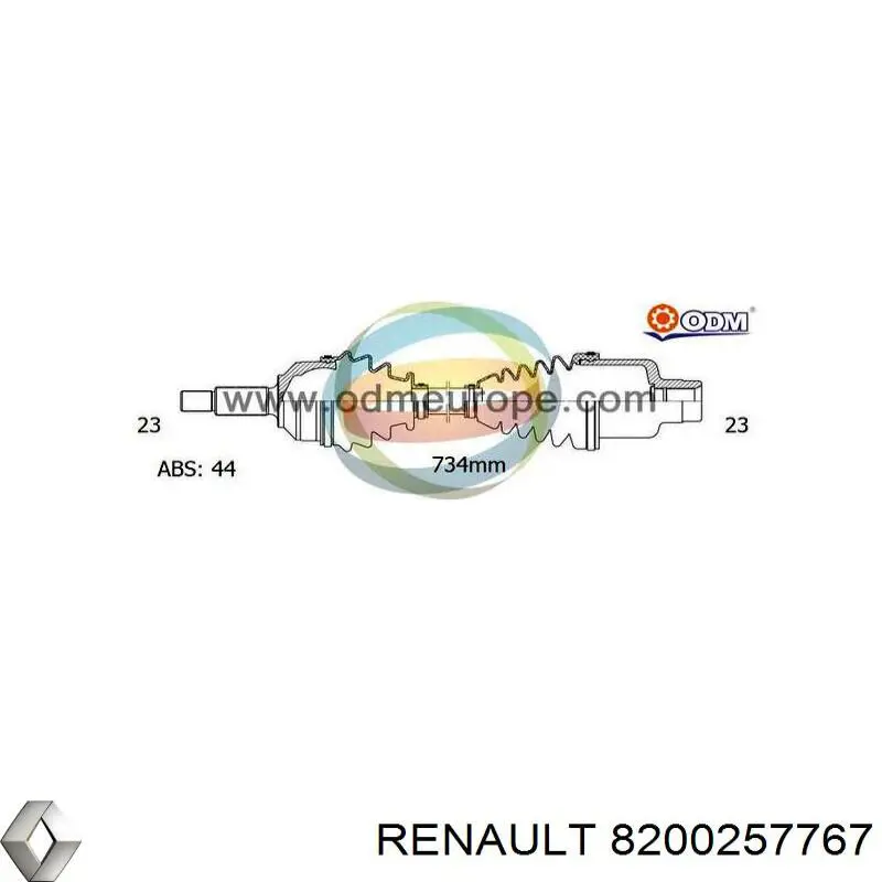 Піввісь передня, права Renault (RVI) 7711135155 ціна, від 192.09 USD