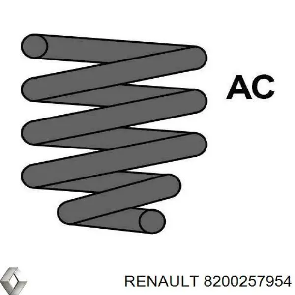 Пружина передня 8200257954 Renault (RVI)