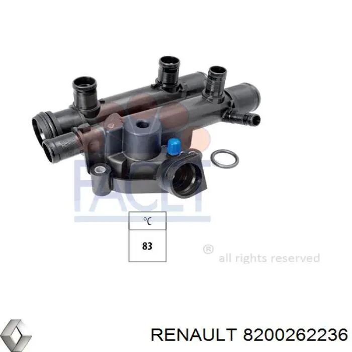 Кожух термостата Renault (RVI) 8200262236 ціна, від 22.55 USD