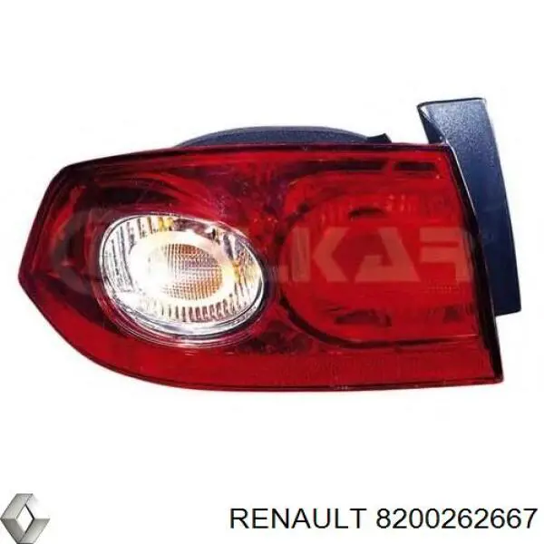 Задня ліва зовнішня фара Renault (RVI) 8200262667 ціна, від 47.74 USD