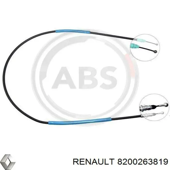 Купити 8200263819 Renault (RVI) Трос ручного гальма задній, лівий