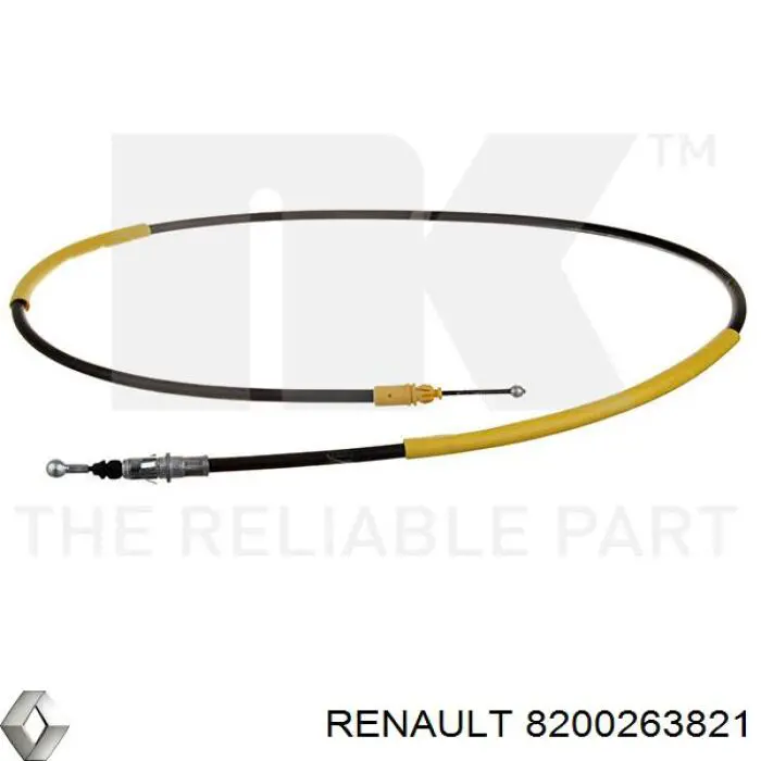 Купити 8200263821 Renault (RVI) Трос ручного гальма задній, правий