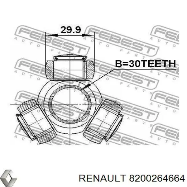 Купити 8200264664 Renault (RVI) Ліва піввісь