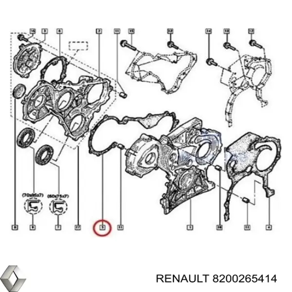 Прокладка передньої кришки двигуна Renault (RVI) 1304400QAD ціна, від 19.78 USD