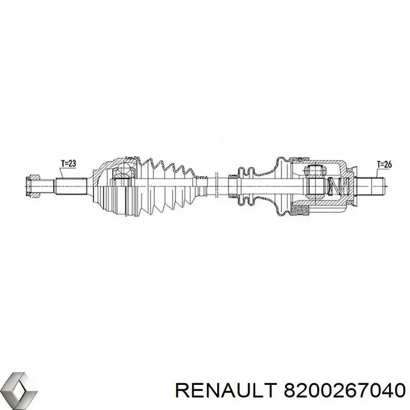 Привід передній лівий Renault (RVI) 8200267040 ціна, від 63.10 USD