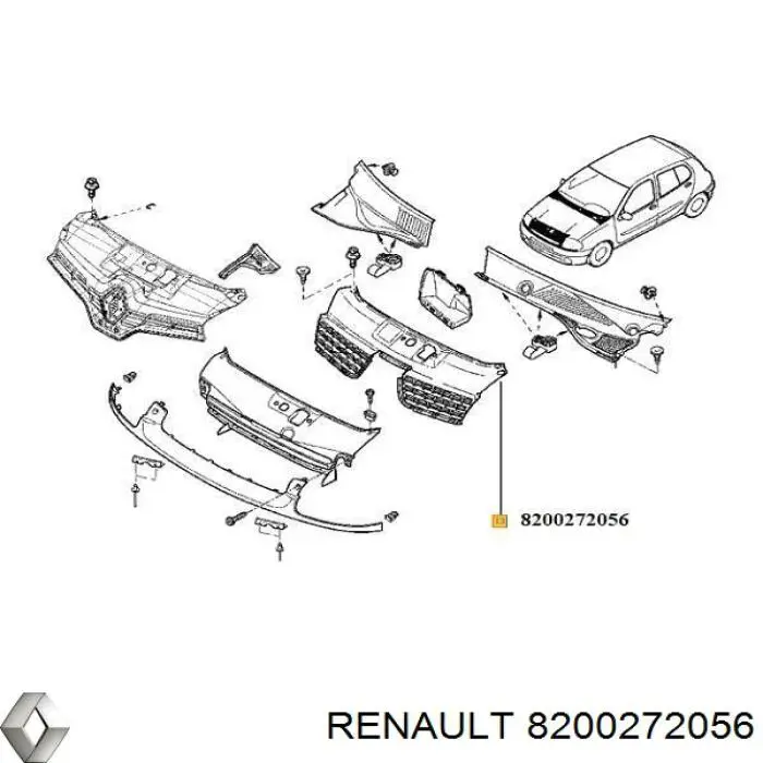 8200272056 Renault (RVI) Решітка радіатора