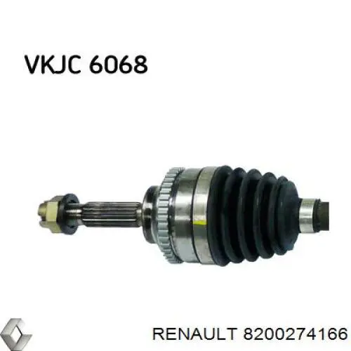 Піввісь передня, права Renault (RVI) 8200274166 ціна, від 109.12 USD