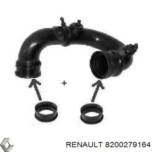 8200279164 Renault (RVI) Патрубок повітряний, вихід з турбіни (наддув)
