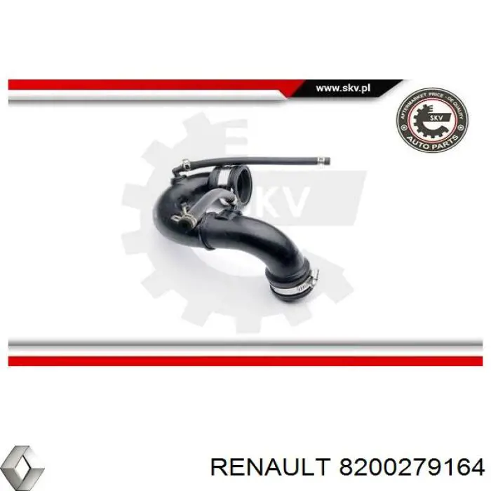 Патрубок повітряний, вихід з турбіни (наддув) 8200279164 Renault (RVI)