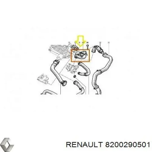 Патрубок повітряний, вихід з турбіни (наддув) Renault (RVI) 8200290501 ціна, від 29.28 USD