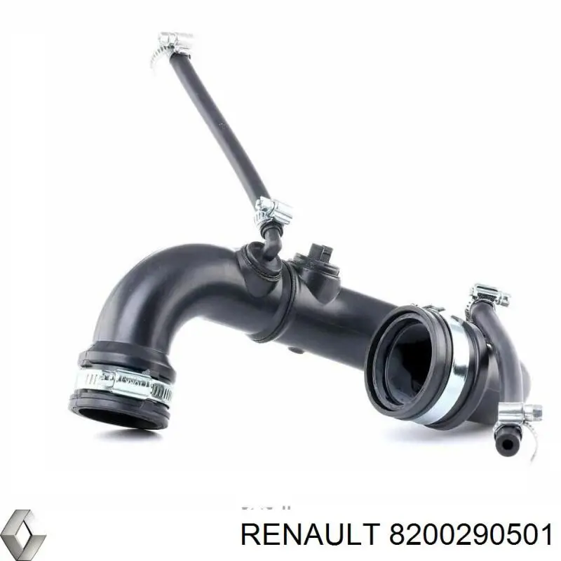 Патрубок повітряний, вихід з турбіни (наддув) 8200290501 Renault (RVI)