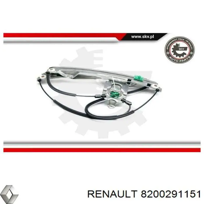 Купити 8200291151 Renault (RVI) Механізм склопідіймача двері задньої, лівої